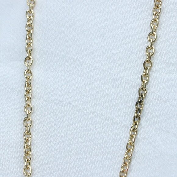 Purple Floral Statement Necklace | Gold-Tone Chain - Picture 5 of 5